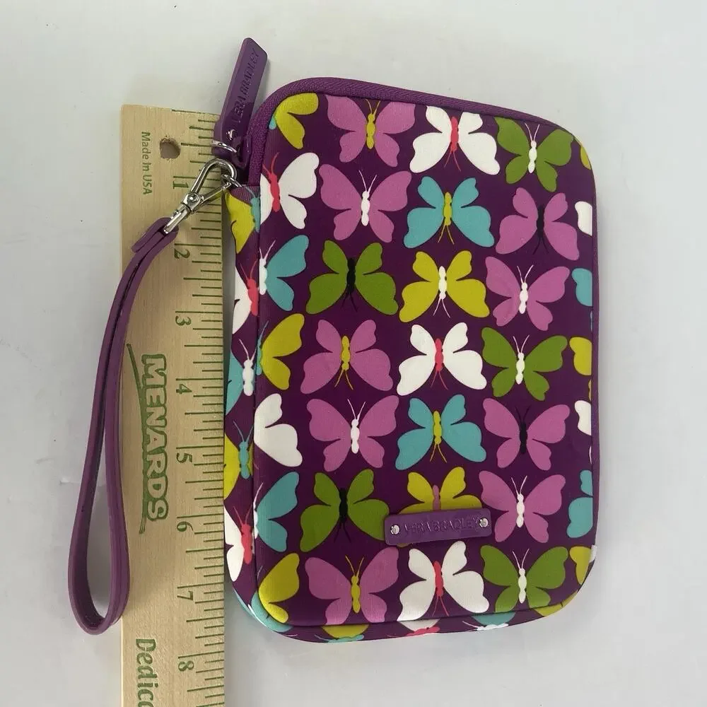 Vera Bradley Flutterby Butterflies Medium Tablet Sleeve Neoprene Padded Zip